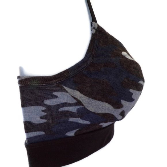 Colsie Sports Bra Navy Camo XS 1 Piece WA2094 - Picture 3 of 4